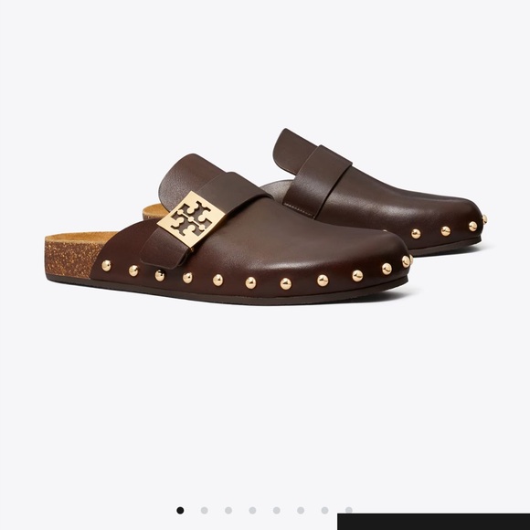 Tory Burch Men's Dark Brown Leather Loafers with Gold Studs - Picture 3 of 3